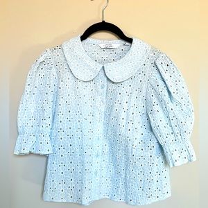 &Other‎ Stories Blue Eyelet Blouse NWOT